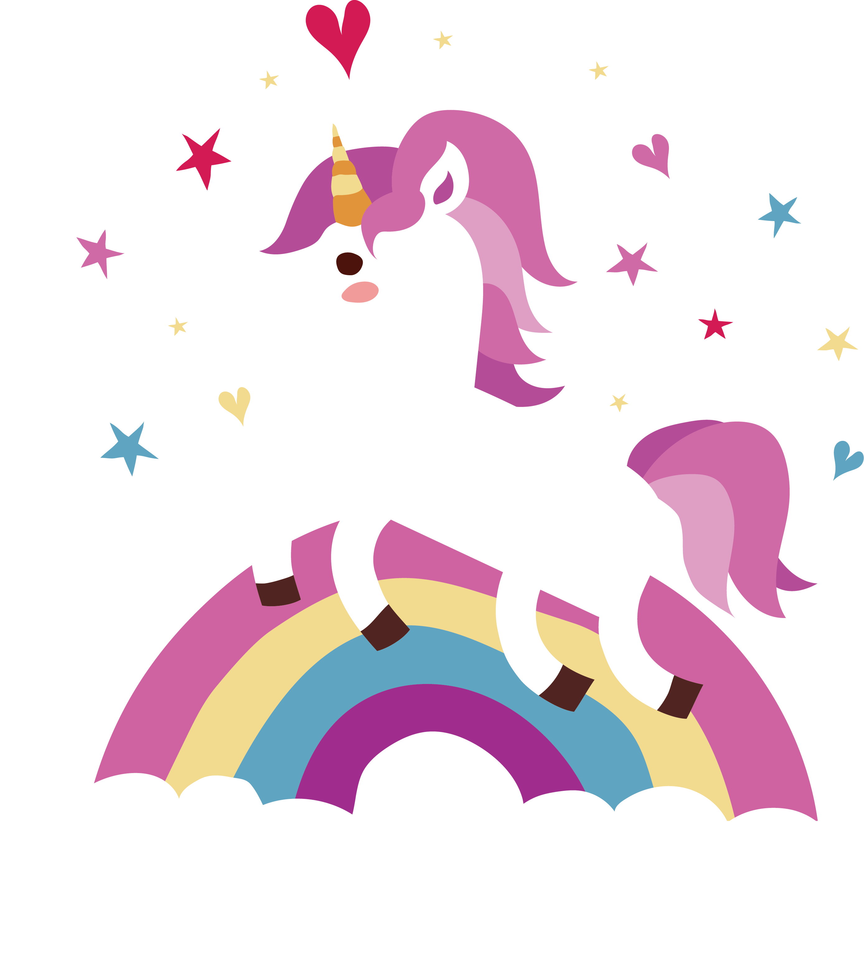 Unicorn Adobe Illustrator Computer File - Transparent Unicorn And Rainbow Png (2777x3061)