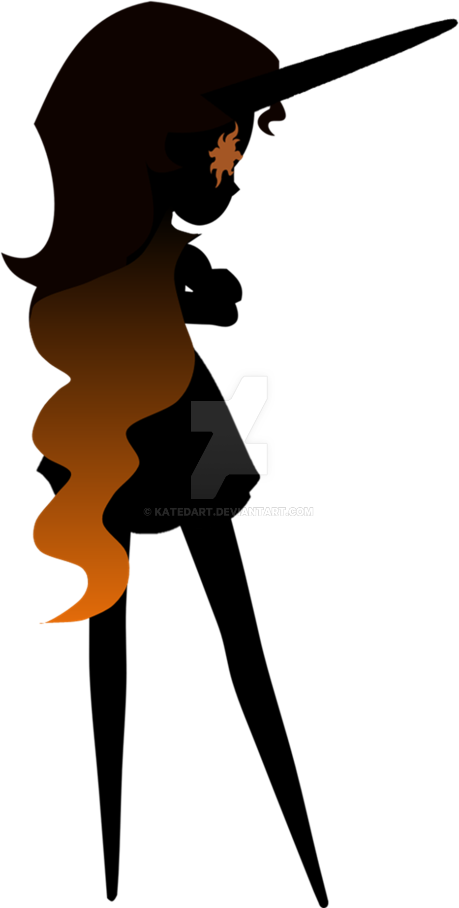 Silhouette Sunset Shimmer Unicorn By Katedart - Cartoon (1024x1908)