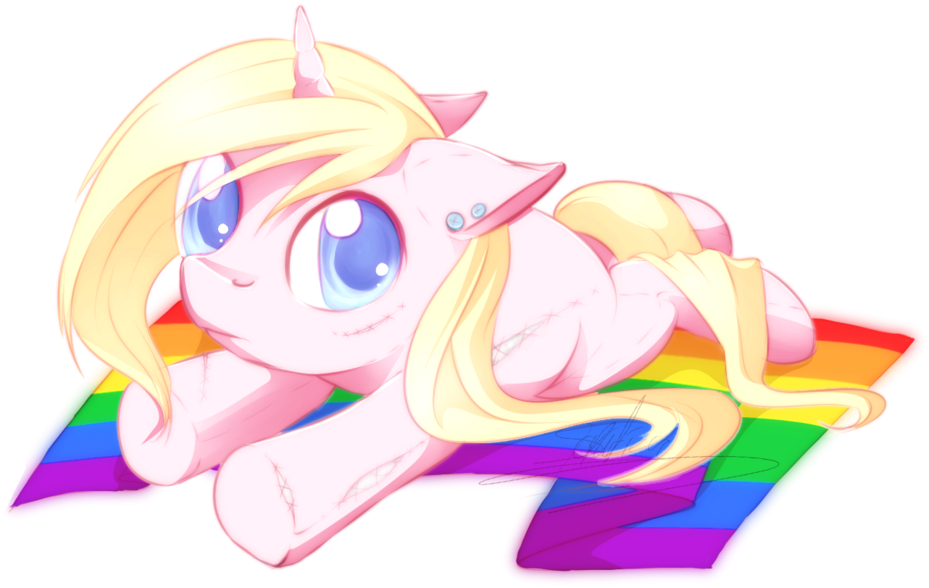 Rainbow Flag Unicorn [comm] By Crystalsonatica - Cartoon (1024x648)