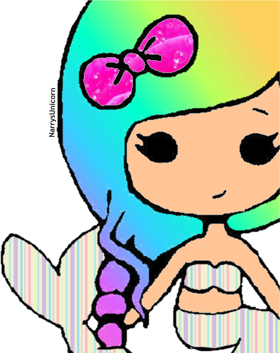 Rainbow Mermaid Instgram Chibi Girl Png By Narrysunicorn - Mermaid Girl Chibi (1024x1152)