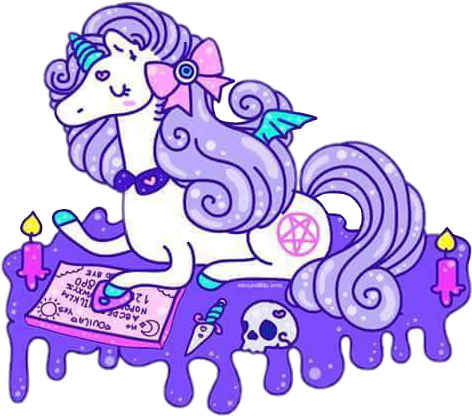 Picsart Sticker Unicornio🌈 Ouija Kawaii Unicorn - Drawing (472x416)