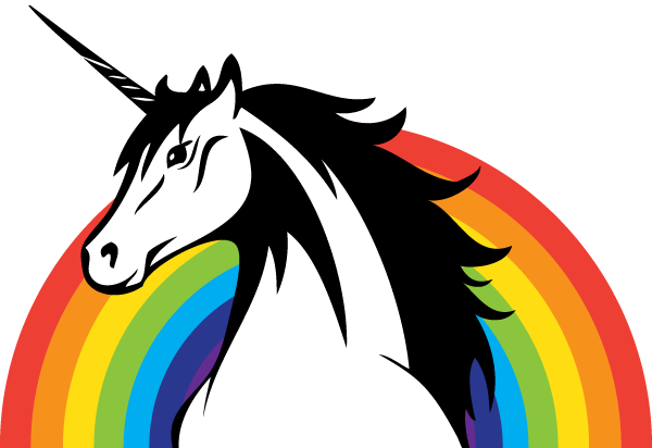 Badass Rainbow Unicorn Logo - Rainbow Unicorn Logo (600x412)