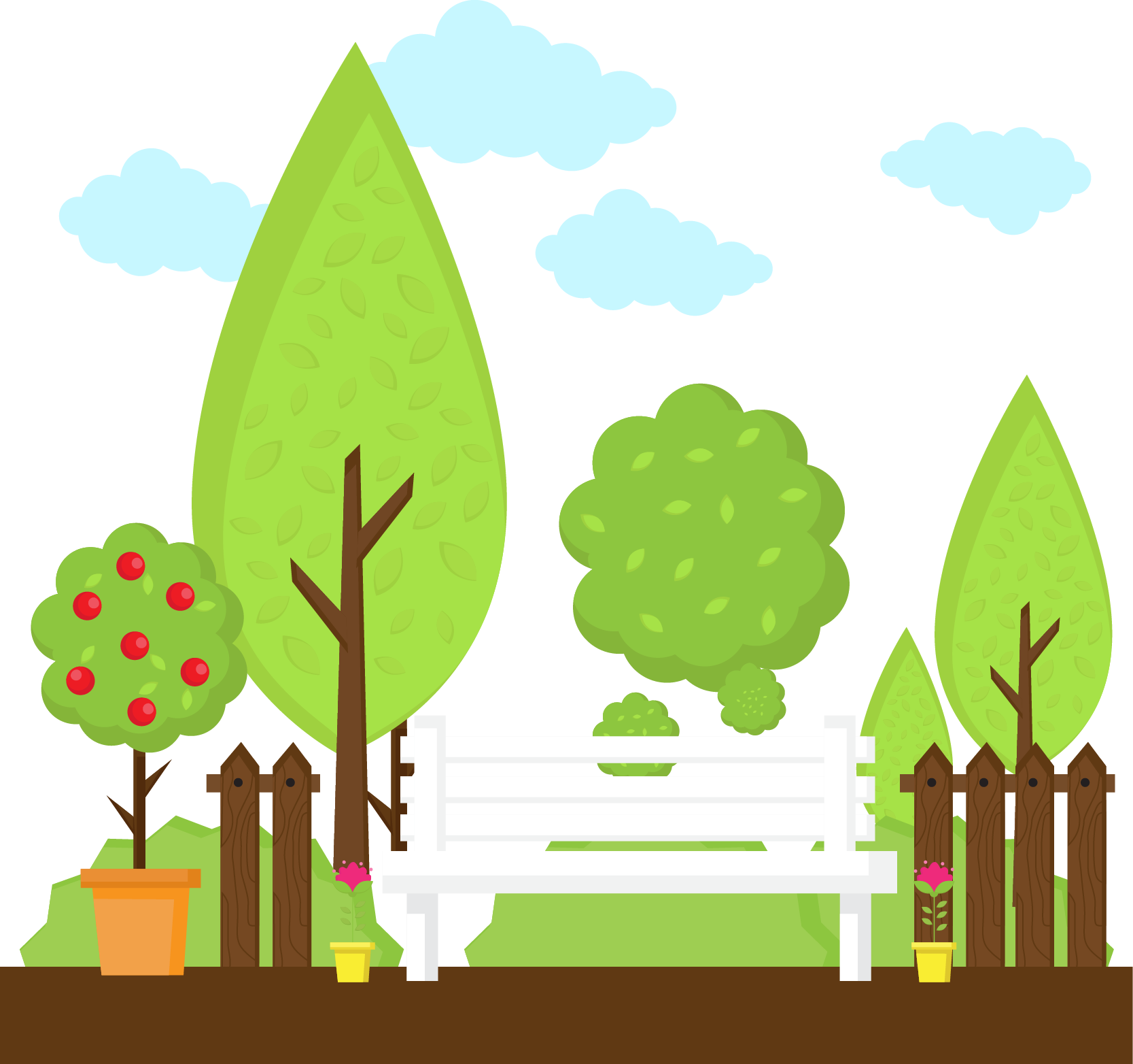 Garden Bench Illustration - Garden Bench Illustration (1667x1564)