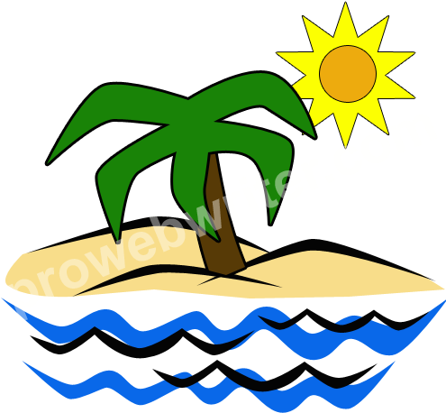 Paradise Island Clipart - Transparent Paradise Island Cartoon (500x500)