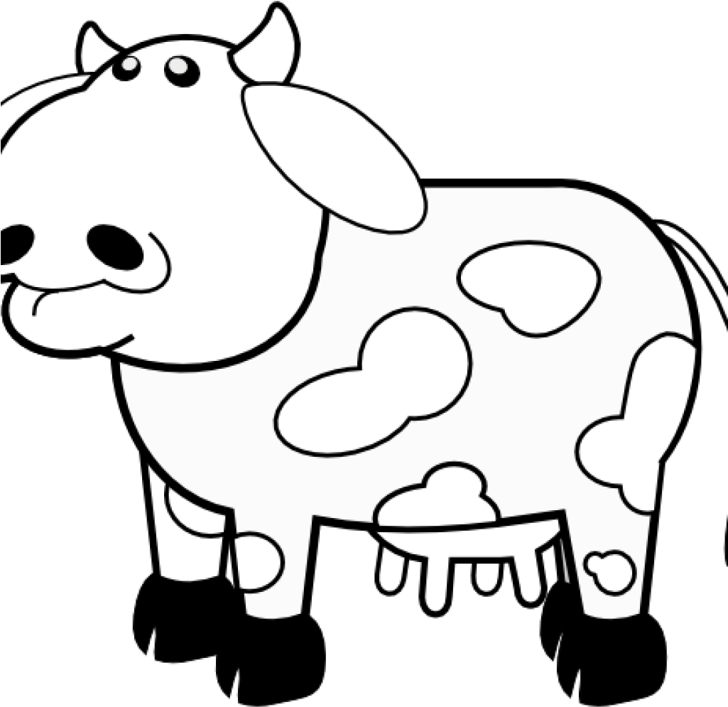 Cow Clipart Black And White Cow Clipart Black And White - Cow Outline (1024x1024)