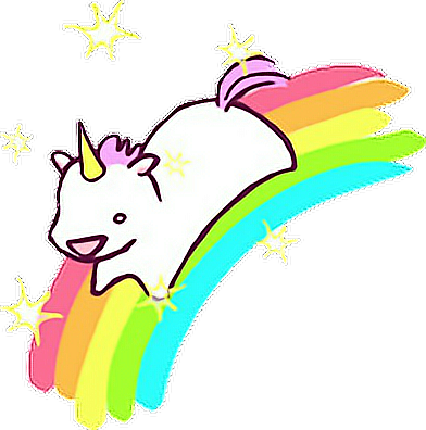 Rainbow Arcoiris Unicorn Unicornio Kawaii - Cute Chibi Unicorn (392x396)