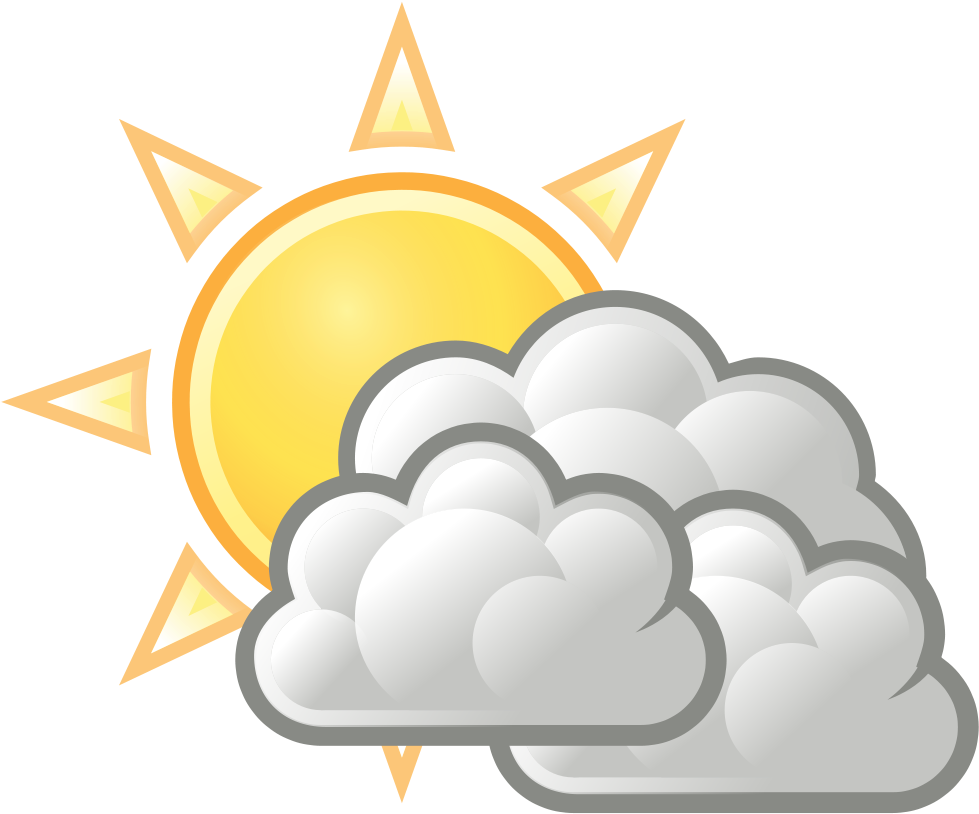 Sunny Clipart Weather Forecast Symbol - Partly Cloudy Weather Symbol (1000x1000)