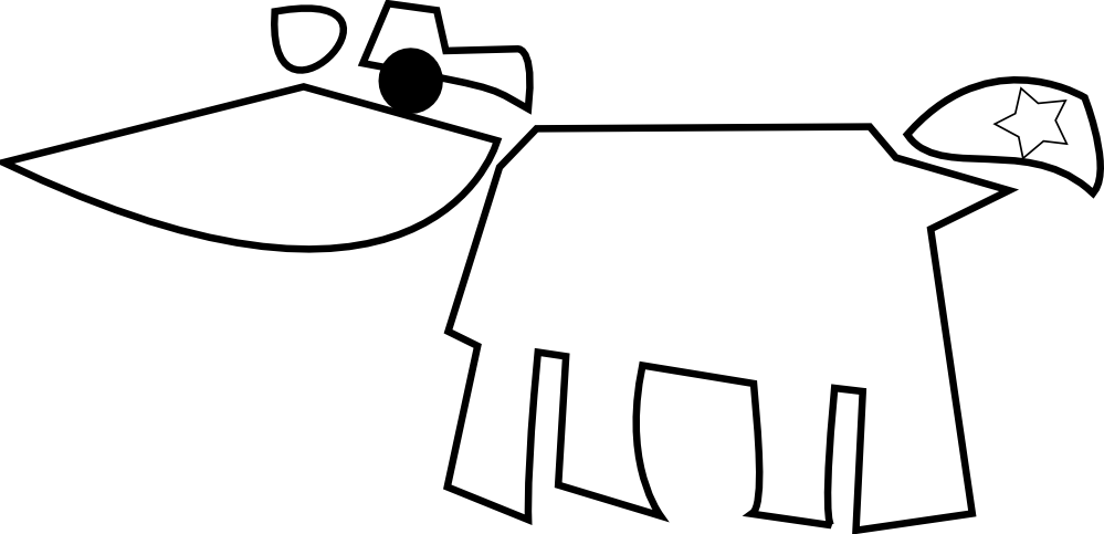 Cow And Star Black White Line Art Hunky Dory Svg Colouringbook - Coloring Book (999x483)