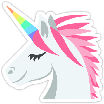 'unicorn Emoji' Sticker By Advintage - Party Unicorn Cartoon Png (375x360)