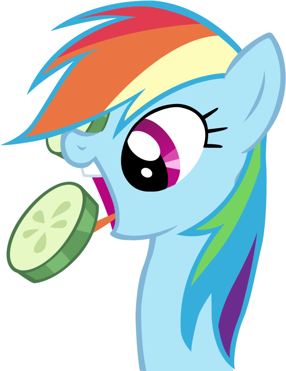 Rainbow Dash Cucumber Nom By Cloudyglow Rainbow Dash - My Little Pony Rainbow Dash Head (1024x1237)