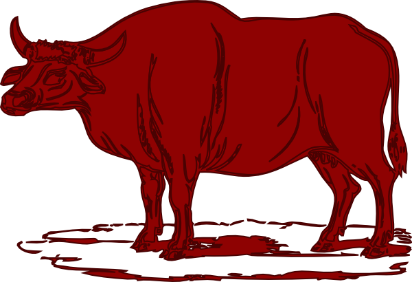 Red Cow Clipart Transparent (600x410)
