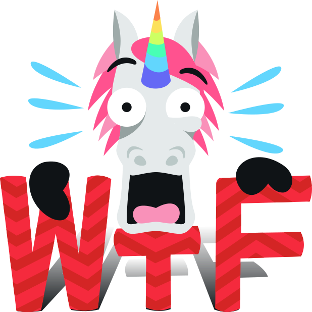 Emoji Inspired Stickers By Emojione™ Messages Sticker-1 - Emoji Wtf Unicorn Postcards (package Of 8) (618x618)