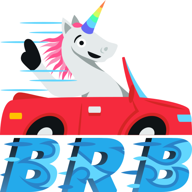 Emoji Inspired Stickers By Emojione™ Messages Sticker-8 - Emoji Unicorn Brb 16 Oz Stainless Steel Travel Mug (618x618)