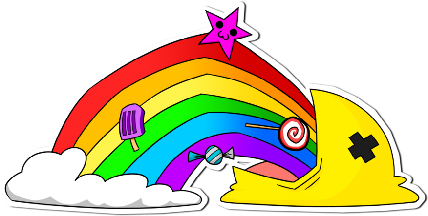 I Puke Rainbows By Cameron-rutten - Drawing (900x490)