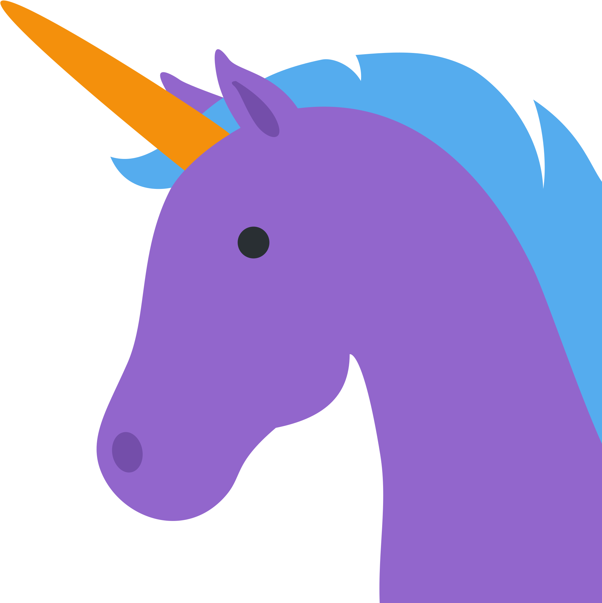 Open - Vector Unicorn Emoji (2000x2000)