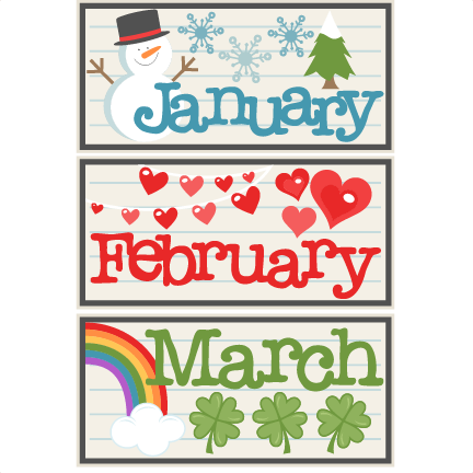 March Clip Art - January February Clipart (432x432)