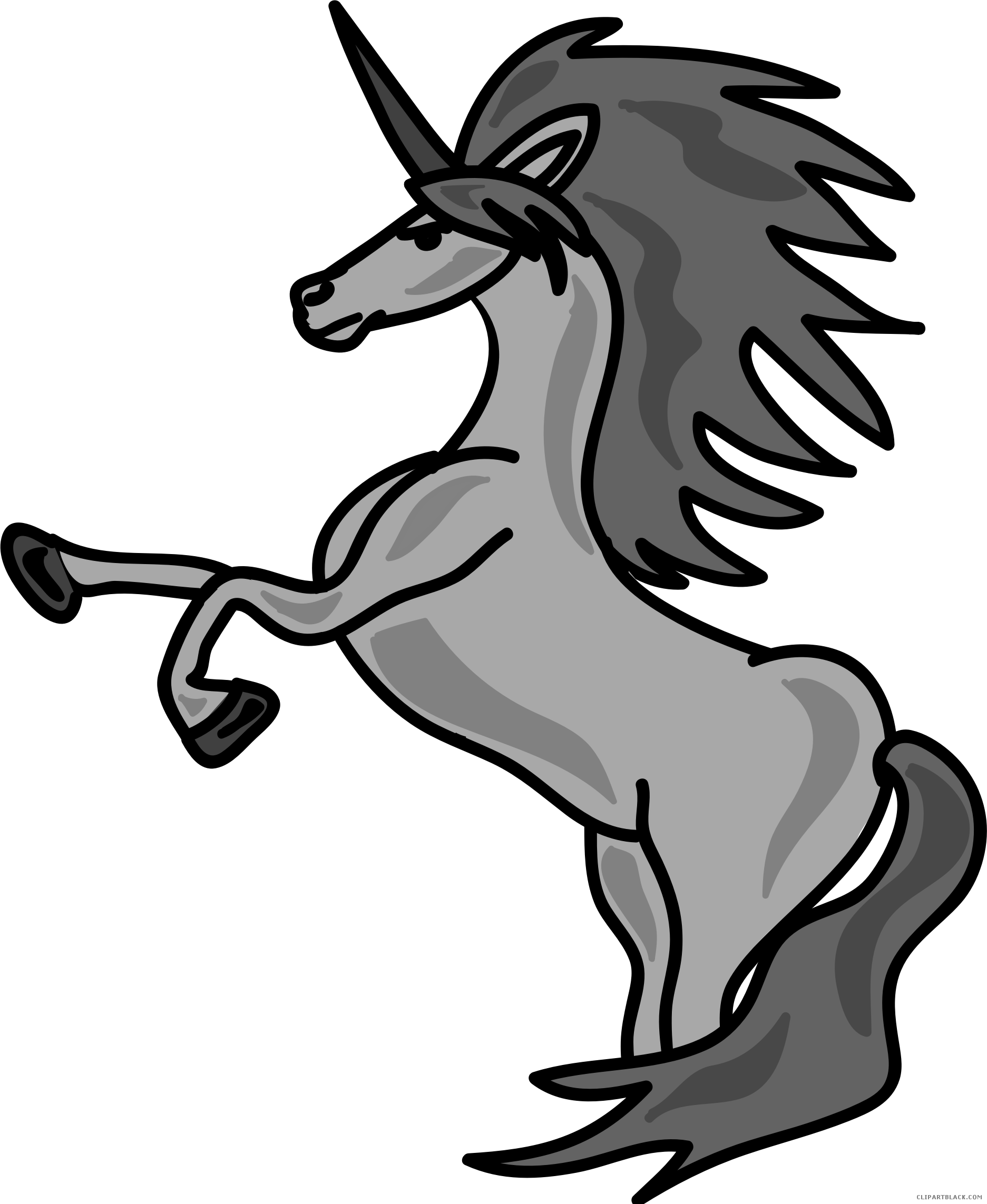 Unicorn Animal Free Black White Clipart Images Clipartblack - Horse (1873x2286)