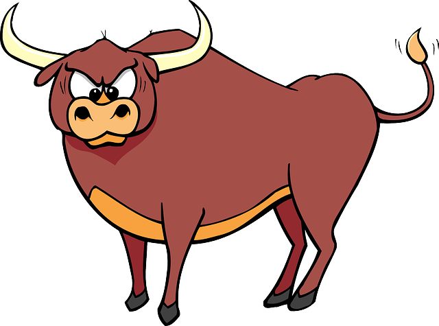 Bull Animal Mammal Domestic Farm Cattle Br - Cartoon Bull (640x475)