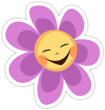 Awesome Baby Smiley Face Clip Art Cute Happy Flower - Sticker (375x360)