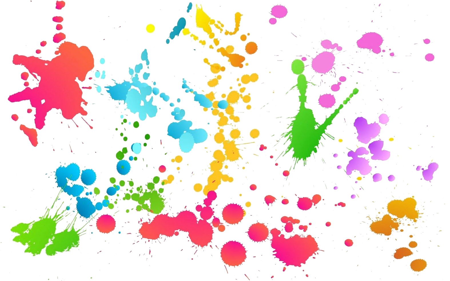 Holi Color Transparent - White Paint Splatter Background (1600x1000)