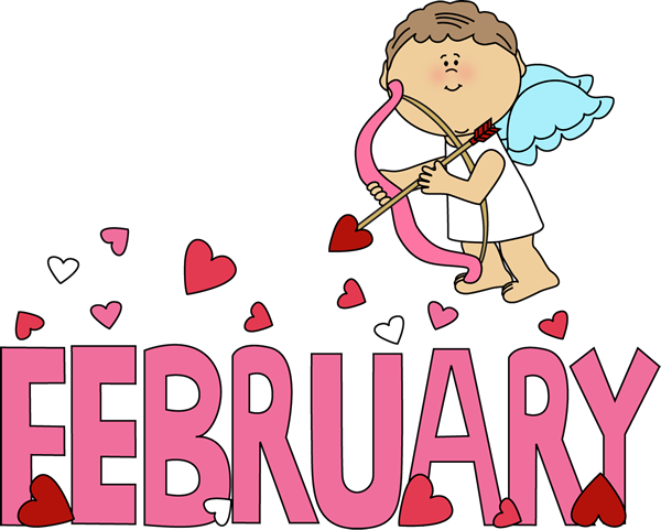 Month Of February Valentine Love - February Clip Art (600x481)