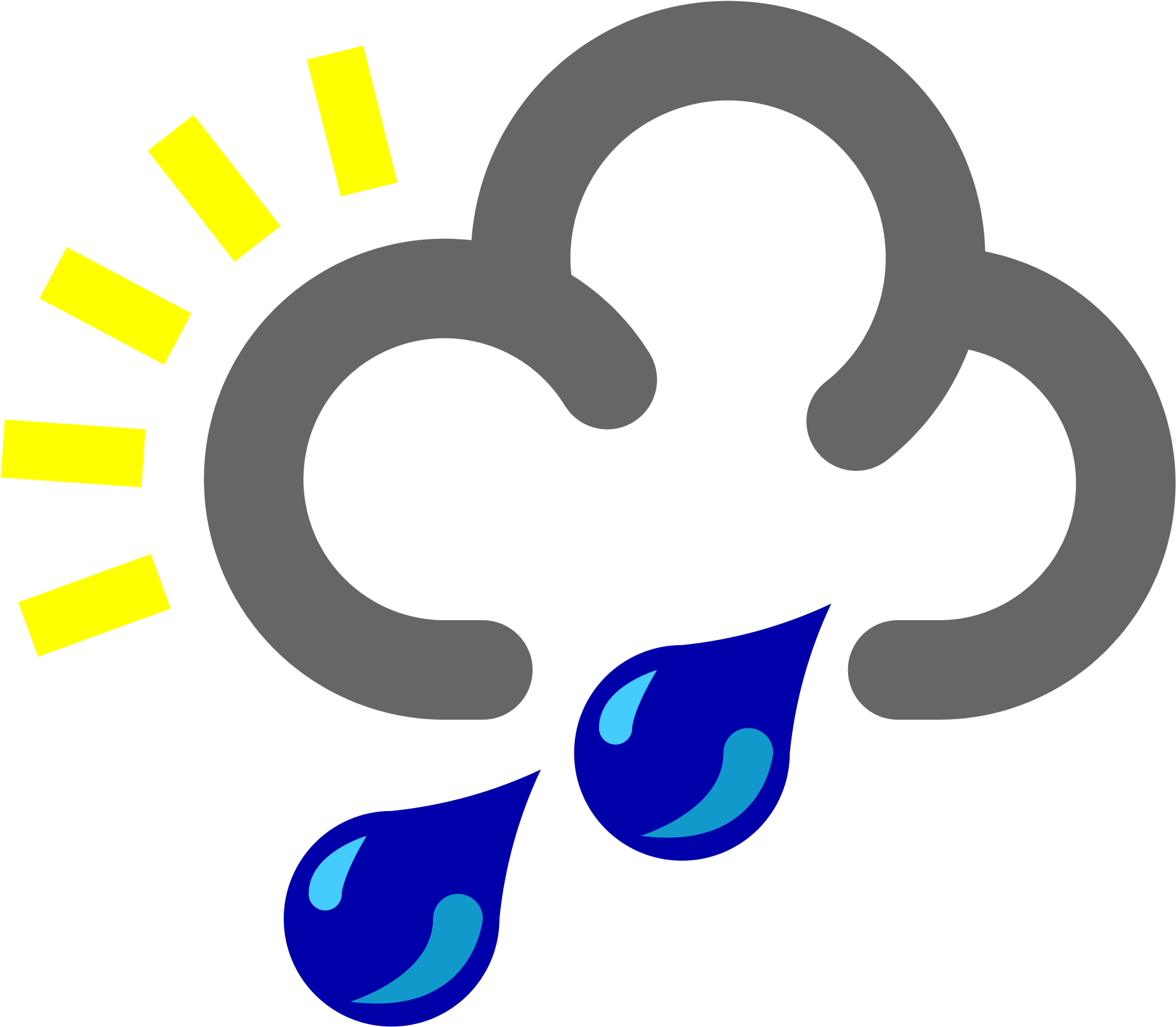 Open - Rain Shower Weather Symbol (2000x2000)