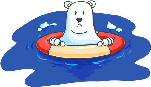 Png Transparent Image And Clipart - Polar Bear Climate Change Cartoon (500x350)