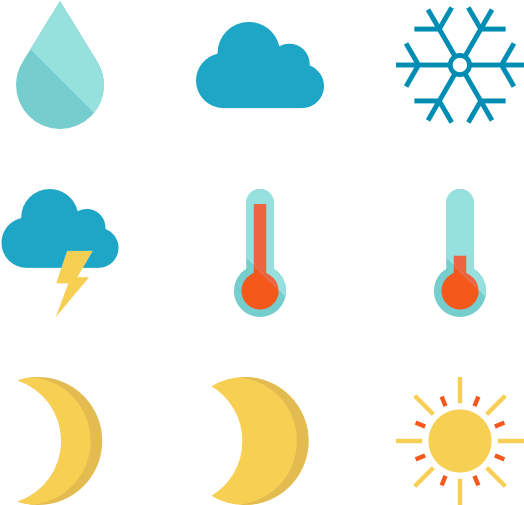Weather Icons Vector Free Vector / 4vector - Weather Icons Png Free (600x564)