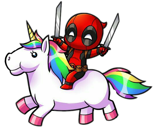 Deadpool Heroe Notheroe Superhero Notsuperhero Corazonc - Deadpool Riding A Unicorn (530x440)