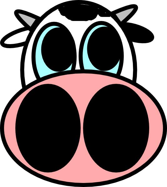 Clare Cow Clip Art At Clker - Easy Cow Face Drawing (534x598)