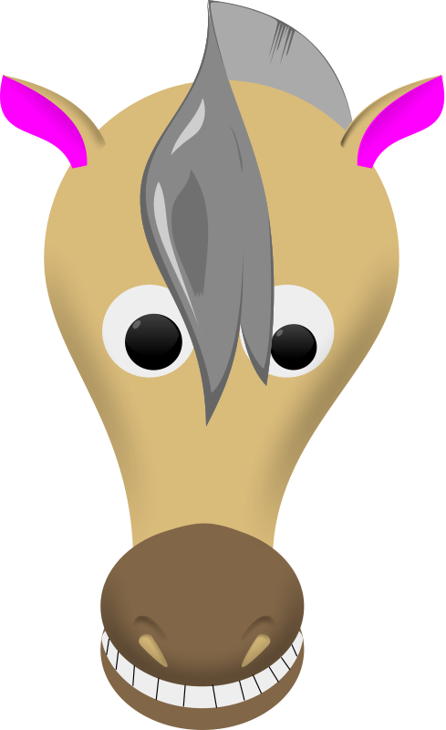 Comic Horse Face Clip Art - Face Mask Of Horse (489x800)