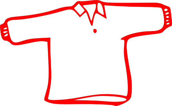 Red Long Sleeve Shirt Clip Art At Clker Com Vector - Long Sleeve Shirt Cartoon (600x369)