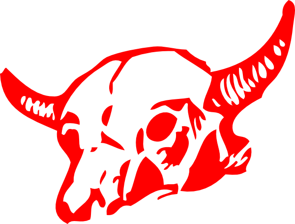 Cowhead Clip Art At Clker - Cow Skull Framed Tile (600x455)