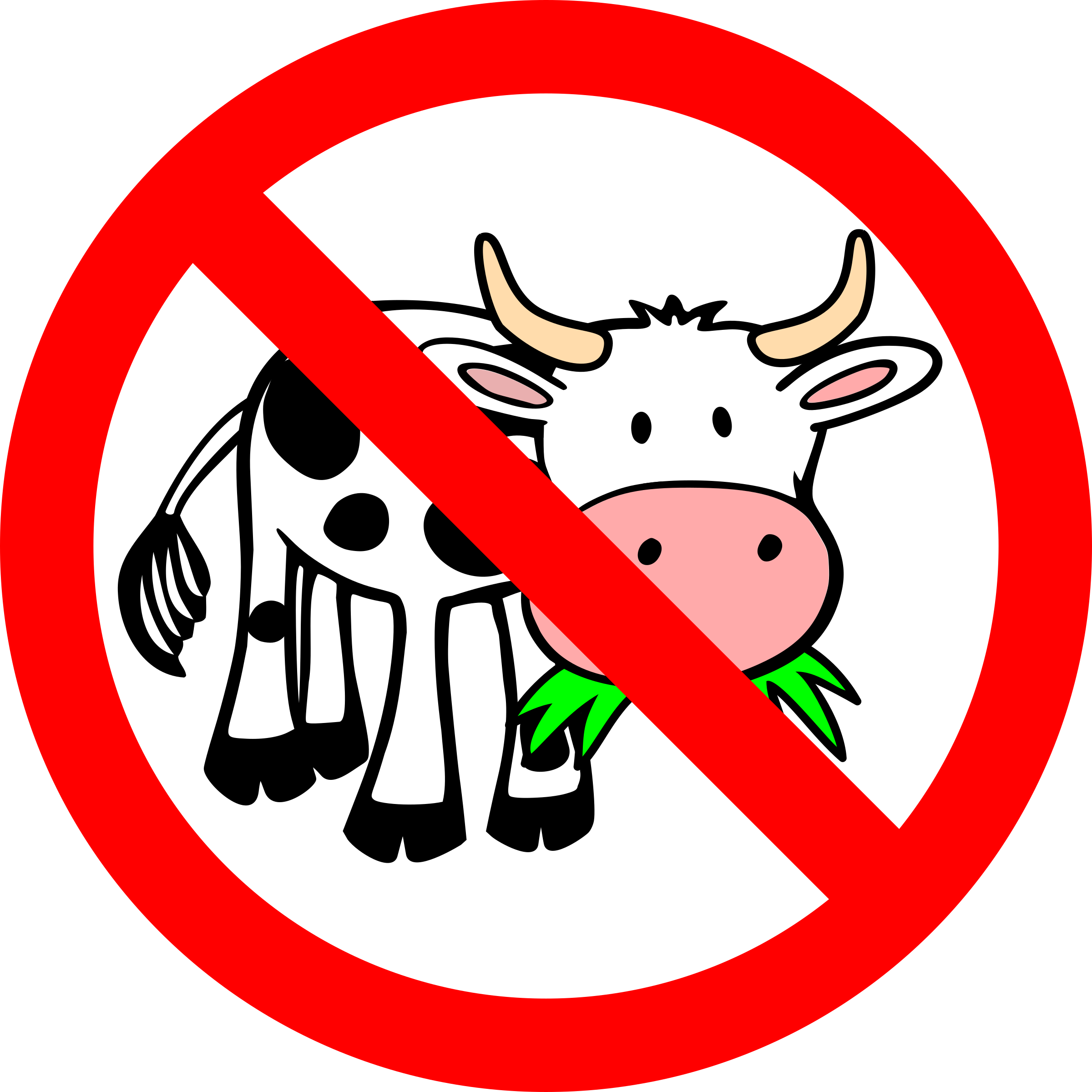 Free Cartoon Vector Cow Free Ban Bessy - Cow Clipart Png (2400x2400)