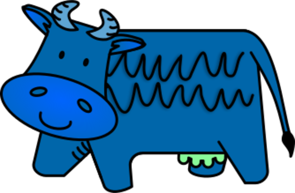 Blue Cow Clip Art - Custom Brown Cow Shower Curtain (600x393)