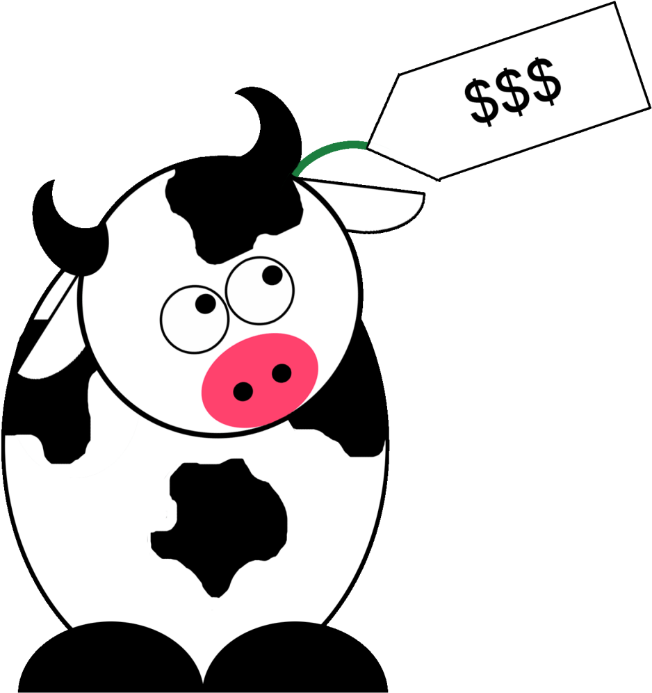 Tagged Cow - Cartoon (1024x1024)