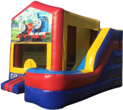 4x5m Thomas The Tank Themed Bouncy Castle With Slide - Inflatable Castle (400x300)