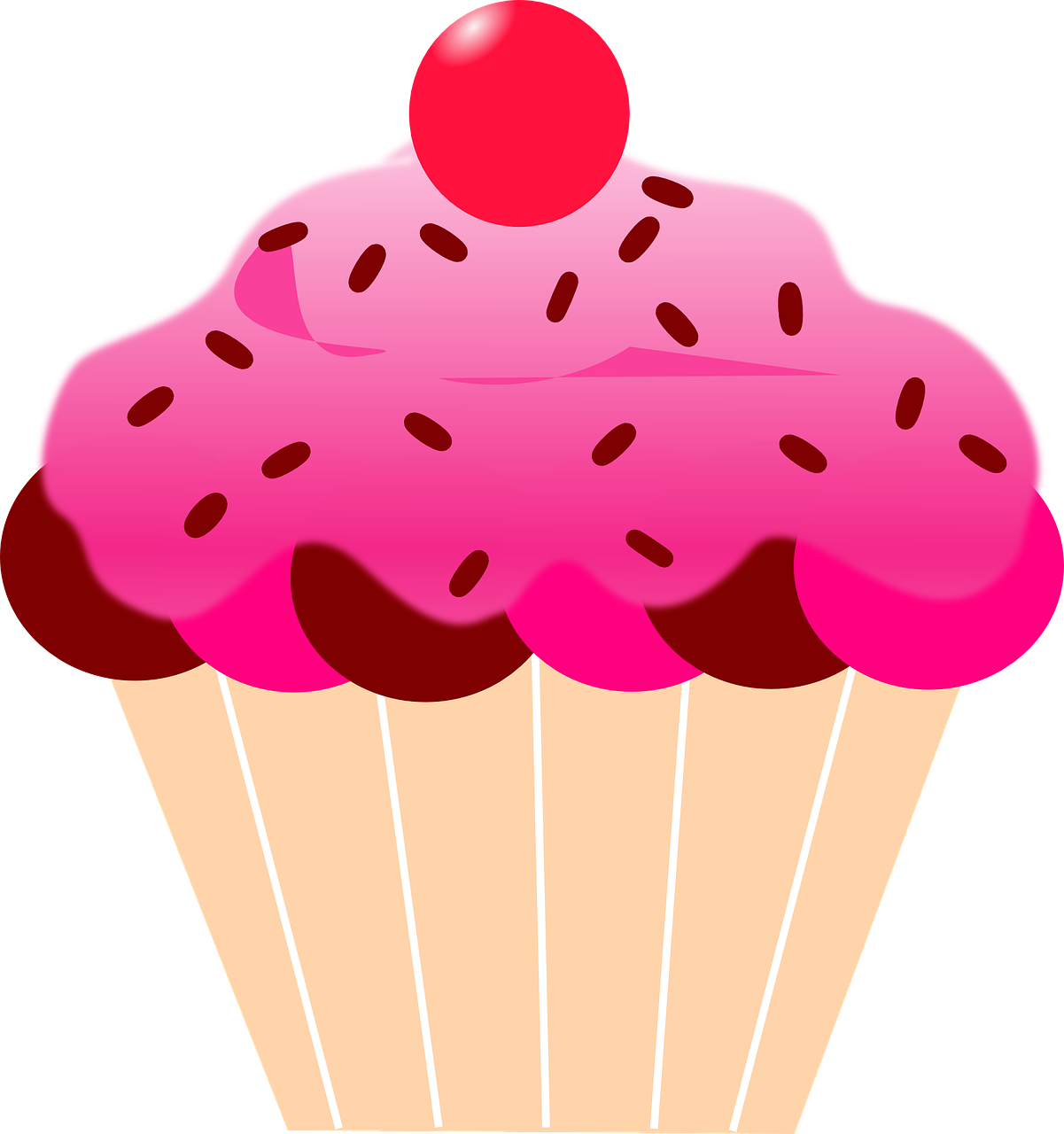Pink Cupcake Clip Art - Pink Cupcake Clipart (1201x1280)
