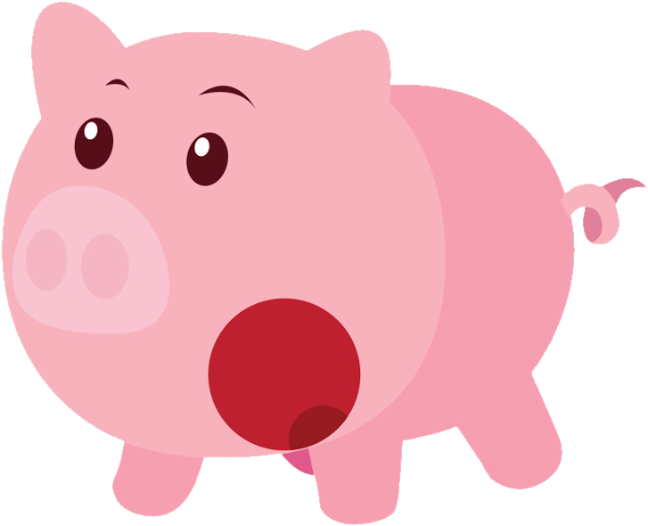 Domestic Pig Cartoon Illustration - Big Fat Pig (829x869)