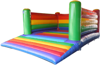 Low Walled Rainbow Bouncy Castle - Inflatable (500x375)