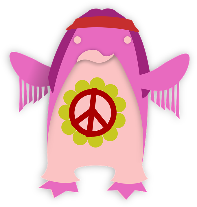 Hippie Cartoon Cliparts 6, Buy Clip Art - Hippie Fashion Art Design For Inspire Happiness Large (684x720)