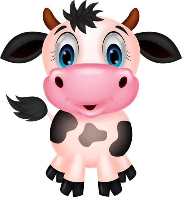 Funny Cowsfunny - Cute Farm Animal Clipart (600x650)