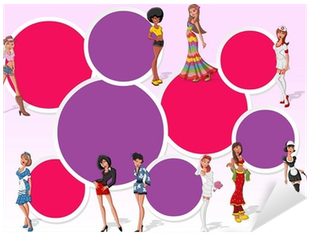 Pink Template For Brochure With Beautiful Sexy Cartoon - Cartoon (400x400)