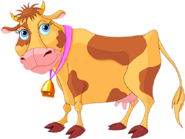 Farm Cartoon Animals Funny Cow Clip Art - Golden Cow Cartoon (400x400)