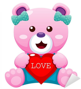 Illustration Of Teddy Bear With Heart Vector Sticker - Teddy Bear (400x400)