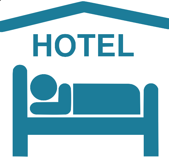 Hotel Sleeping Accomodation Clip Art Blue White Hi - Hotel Symbol (548x510)