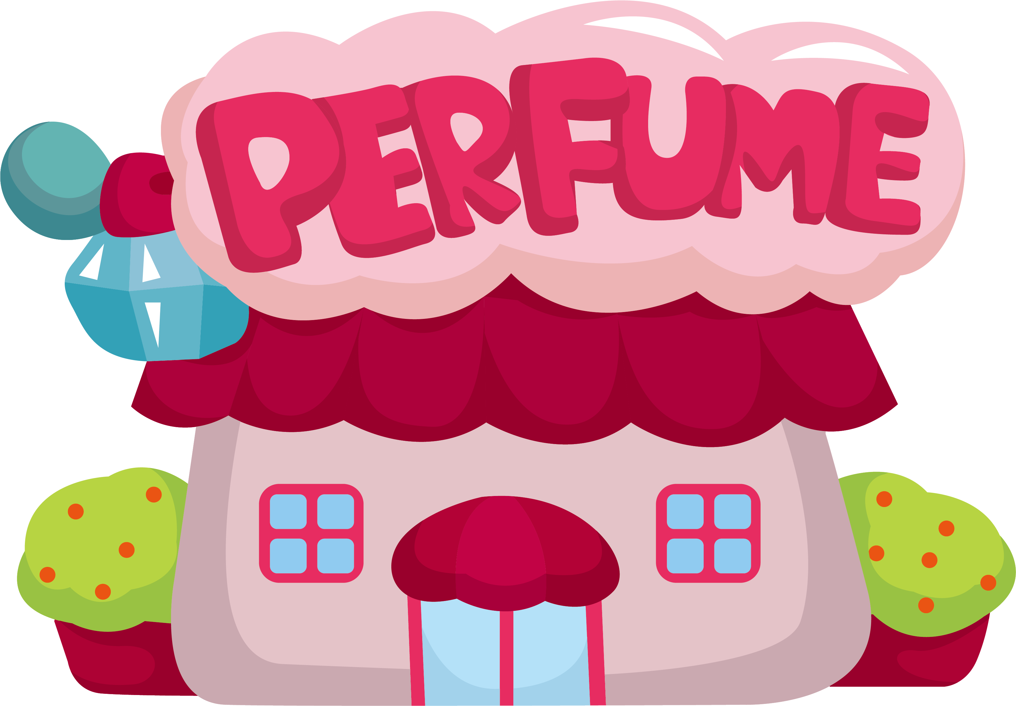 Cartoon House Download - Perfume Png Cartoon (4314x3052)