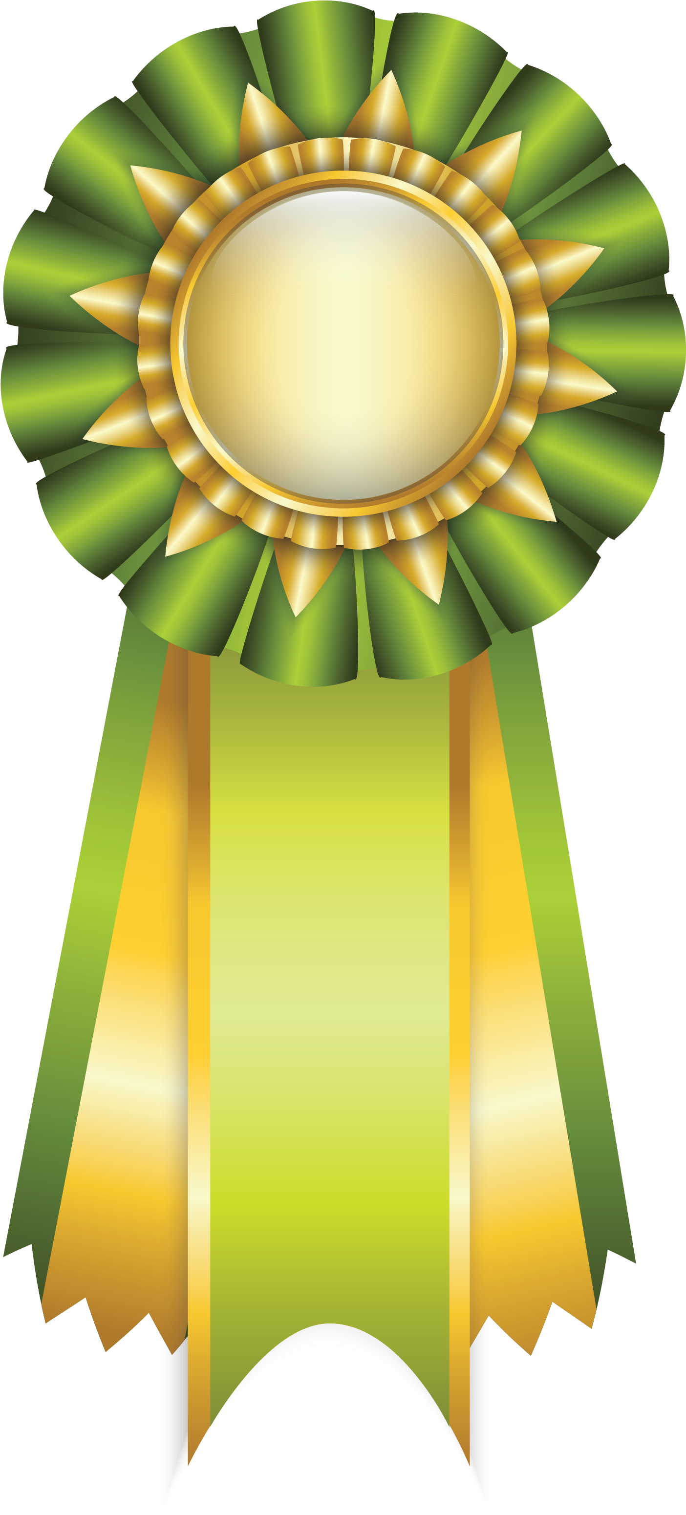 Green Rosette Ribbon Png Clipart Picture - Medals And Ribbons Png (1727x3317)