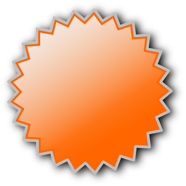 Badge, Web 2 0, Sign, Award, Ribbon, Banner, Orange - Starburst Clip Art (719x720)