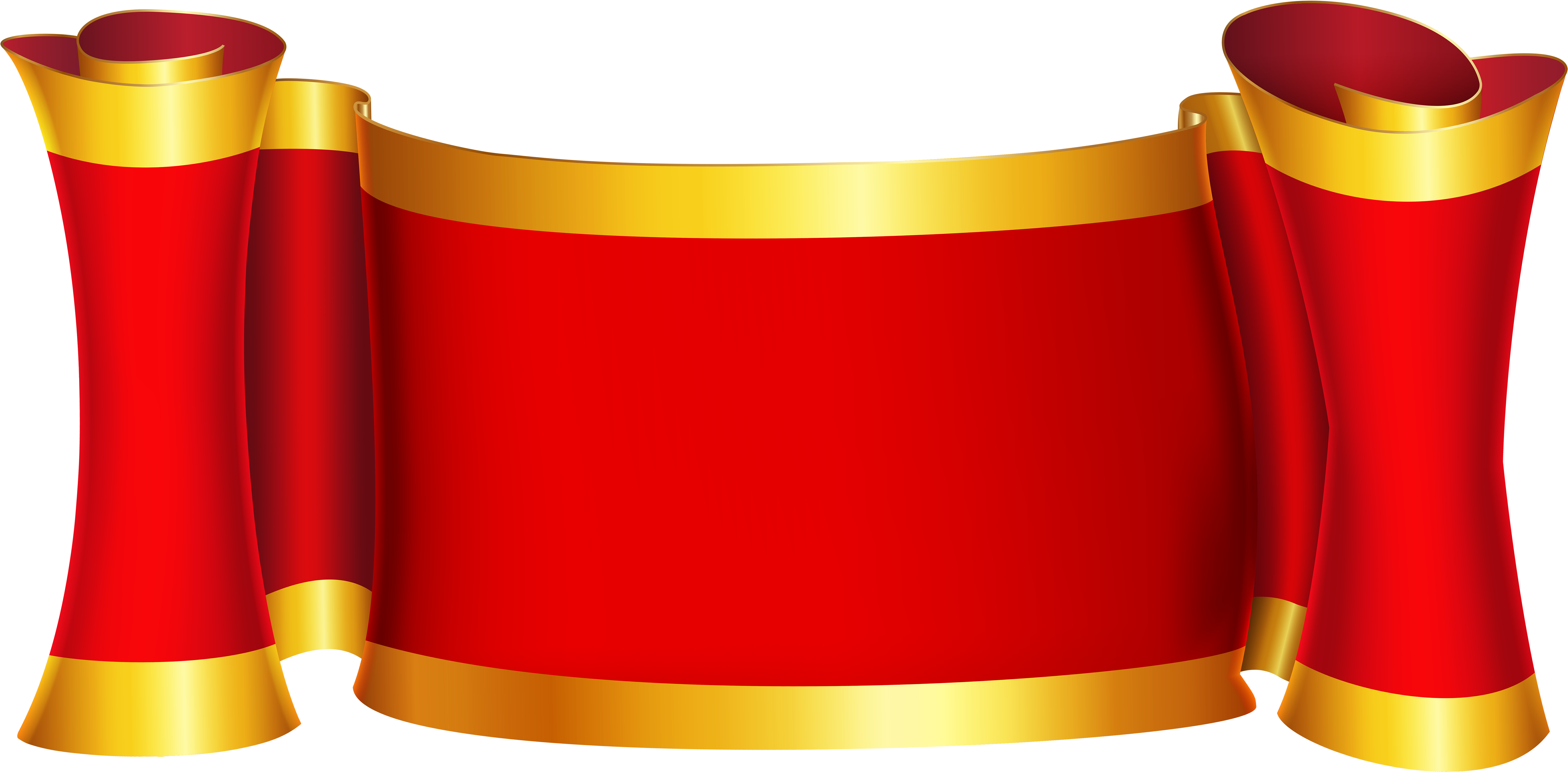 Red Gold Banner Png Clip Art Image - Ribbon Banner Png (7000x3472)
